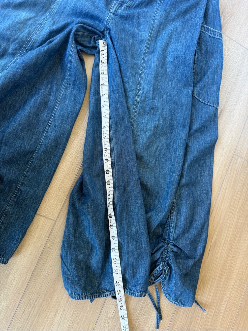 Free People We The Free Lily Fields Cinch Jeans Sz Small Wide Leg Balloon Denim - Picture 14 of 15